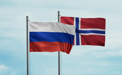 Norway and Russia flag
