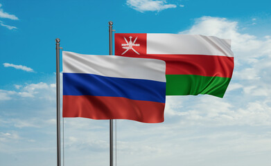 Oman and Russia flag