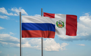 Peru and Russia flag