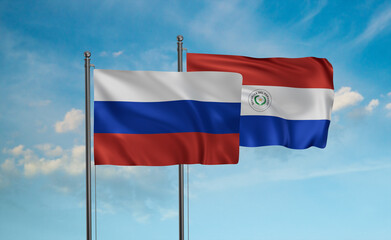 Paraguay and Russia flag