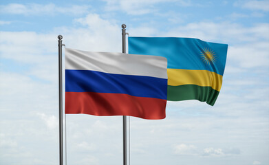 Rwanda and Russia flag