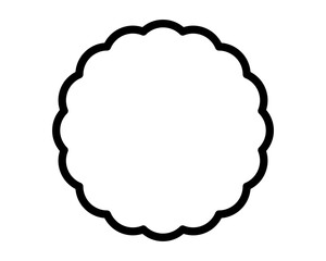 Circle frame. Curvy, wavy round shape. Vector line design element.