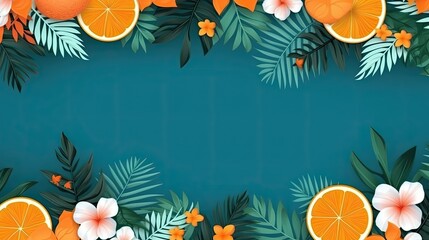 Obraz na płótnie Canvas summer wallpaper tropical background with copy space
