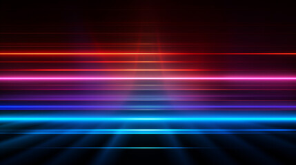 Colorful neon light beams across the screen with speed and movement.