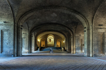 ingresso della Galleria Nazionale di Parma nel palazzo della Pilotta - obrazy, fototapety, plakaty