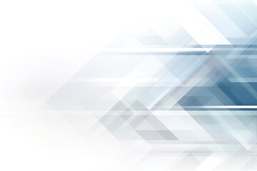 Obraz premium Modern abstract white background design with layers of transparent shapes arranged in a random geometric pattern.