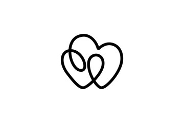 Abstract Heart logo and line style design