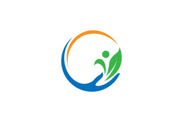 People logo with leaf and sun design combination