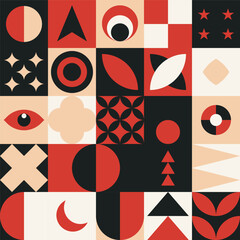 Seamless Neo Geo Pattern. Colorful abstract geometric pattern.