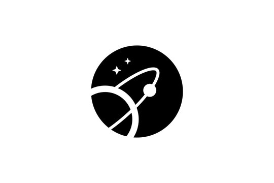 Galaxy logo design in outer space