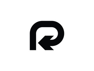 modern letter R arrow return logo design