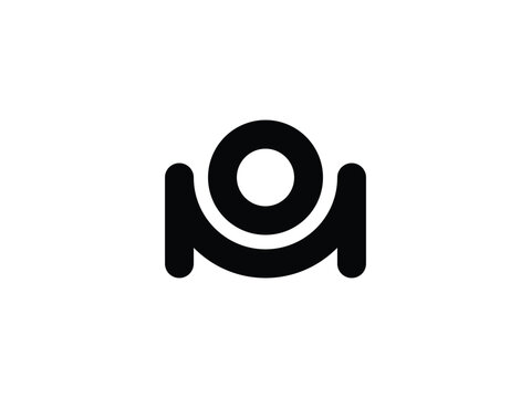 modern letter MO or OM monogram logo design