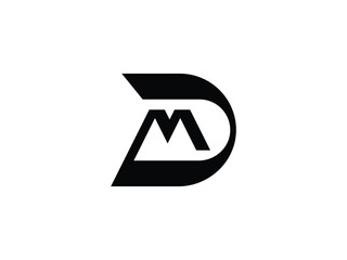 modern monogram letter DM or MD logo design
