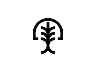 abstract minimalist tree logo design