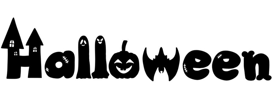 Halloween black cute word