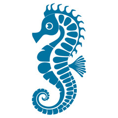 Seahorse blue silhouette marine ocean logo svg vector © mr_marcom