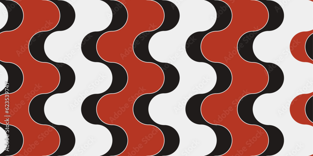 Aufkleber red and white waves alternate, creating an intricately stylish backdrop. for printing on any backgro