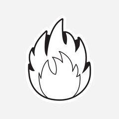 Fire, flame. icon flat of flame in abstract style on white background. Flat fire. Modern art isolated graphic. Fire sign. minimal icons and symbols vector flat illustration. the four elements nature