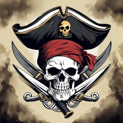 Naklejka premium pirate skull