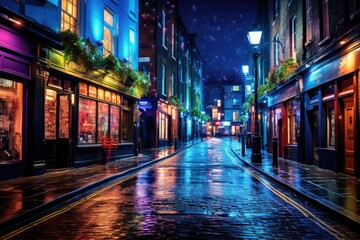 Obraz premium The beauty of Dublin Ireland by night travel destination - abstract illustration