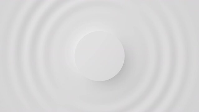 White water wave. Top view. 3d empty pedestal. Presentation commercial product display stand, showcase. Looping animation background, blank mockup scene