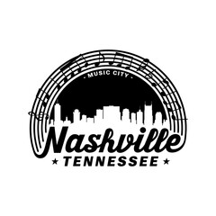 Nashville, Tennessee, USA. Logo design template. Vector and illustration.