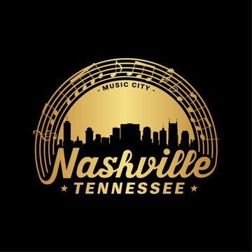Nashville, Tennessee, USA. Logo design template. Vector and illustration.