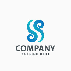 s letter minimal simple logo vector icon template