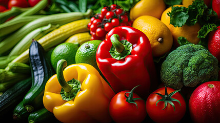 Fototapeta na wymiar Wallpaper of different vegetables and greenery 