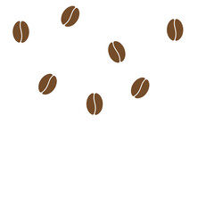 scattered coffee beans vector