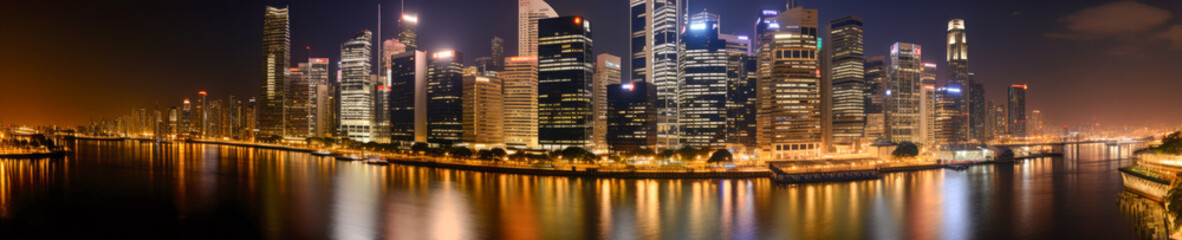 Fototapeta na wymiar Singapore panoramic view - Generative AI