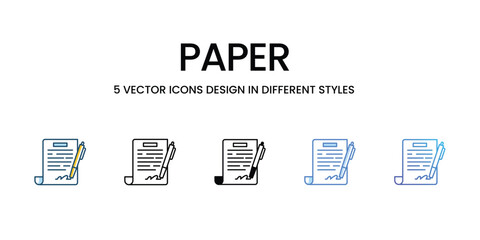 Open Book Icon Design in Five style with Editable Stroke. Line, Solid, Flat Line, Duo Tone Color, and Color Gradient Line. Suitable for Web Page, Mobile App, UI, UX and GUI design.