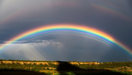 Fototapeta na wymiar rainbow in the sky - Generative AI