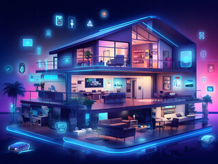 Smart Home Automation System Controlling Lights, Appliances, and Security