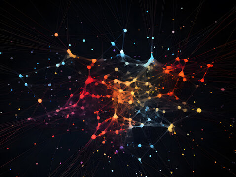 Neural Network Visualization With Interconnected Nodes and Data Flow
