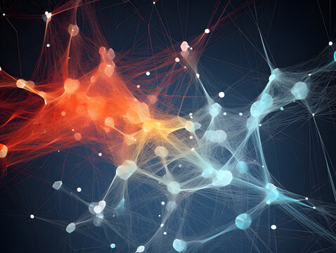 Neural Network Visualization With Interconnected Nodes and Data Flow