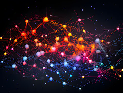 Neural Network Visualization With Interconnected Nodes and Data Flow