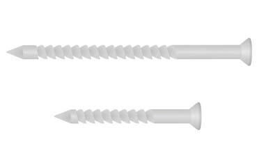 Metal screw. long and short. vector illustration 