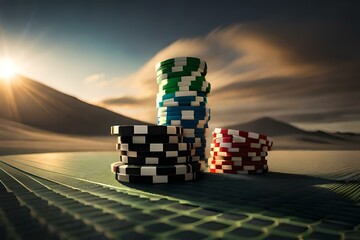 Poker game chip stacks, Generative Ai technology