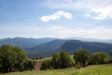 views of the mountains, they look like cliffs in the mountains in spain