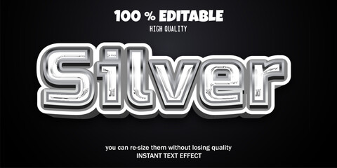 Silver editable text effect
