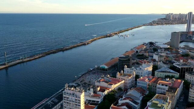 Marco Zero do Recife Visto de Cima com Drone 4k - Pernambuco - Nordeste - Brasil