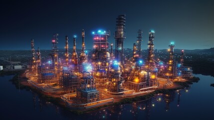 concept of future artificial intelligence industry automotive robotic digital technology manufacturing factory visual digitization