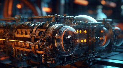 Fototapeta premium concept of future artificial intelligence industry automotive robotic digital technology manufacturing factory visual digitization 