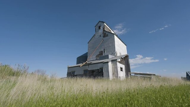 Classic Style Wooden Grain Elevator In Summer Time