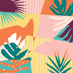 Tropical floral abstract pattern colorfull for background