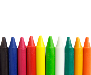 Wax crayons isolated with clipping path