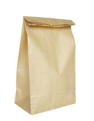 Brown paper bag isolated with clipping path for mockup