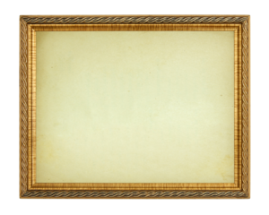 Gold frame isolated with clipping path for mockup