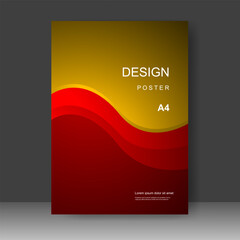 Fototapeta premium Wave Vector business brochure template. Banner Design, Poster in A4 size. Simple Flyer promotion. magazine. Vector illustration